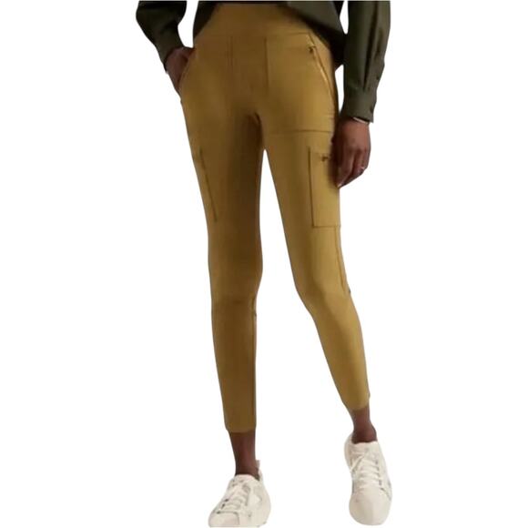 Athleta Headlands Hybrid Tights Cargo Il Leggings Crop High Rise Tapestry Gold 2 - Picture 1 of 7